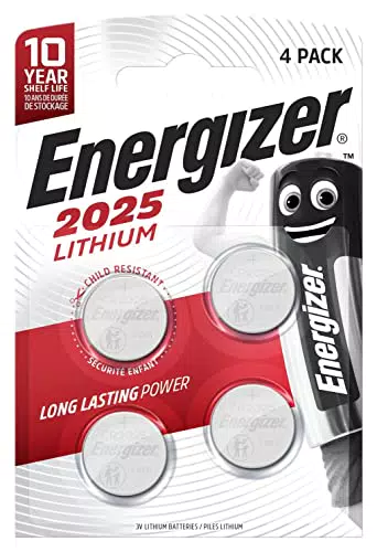 Energizer CR2025 Batterien, Lithium Knopfzelle, 4 Stück