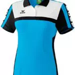 Erima Damen Classic 5-C Poloshirt, Curacao/schwarz/weiß