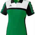 Erima Damen Classic 5-C Poloshirt, smaragd/schwarz/weiß