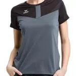Erima Damen Squad Funktions T-Shirt, Schwarz/Slate Grey