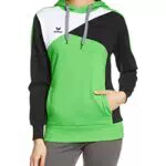 erima Damen Top Langarm Premium One Hoodie Tops, Green/Schwarz/Weiß