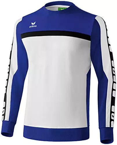 Erima Kinder Classic 5-C Sweatshirt, Weiß/Indigo Blau/Schwarz