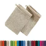 Erwin Müller Waschhandschuh Heidelberg 2er- Pack, 100% Baumwolle beige Größe 15x21 cm- weiche Qualität