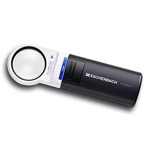 Eschenbach Optik Lupe Handlupe mit LED-Beleuchtung mobiluxLED Vergrößerung: 7x Linsengröße: 35mm