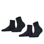 ESPRIT Damen Kurzsocken Mini Flower 2-Pack, Baumwolle