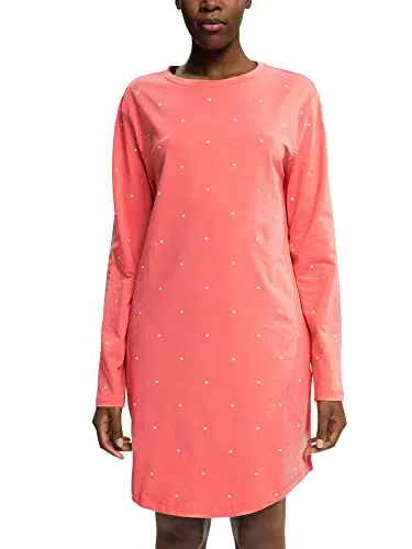 ESPRIT Damen Seasonal Print CO SUS Nightshirt Nachthemd