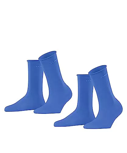 ESPRIT Damen Socken Basic Pure 2-Pack W SO Baumwolle einfarbig 2 Paar