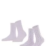 ESPRIT Damen Socken Playful Dot 2-Pack W SO Baumwolle gemustert 2 Paar