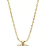 ESPRIT Glamour Damen-Kette mit Anhänger ES-PERIBESS GOLD teilvergoldet Zirkonia transparent 42 cm - ESNL03009B420