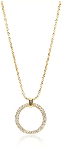 ESPRIT Glamour Damen-Kette mit Anhänger ES-PERIBESS GOLD teilvergoldet Zirkonia transparent 42 cm - ESNL03009B420