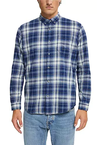 ESPRIT Herren 082CC2F304 Hemd, 901/BLUE Dark WASH, Standard