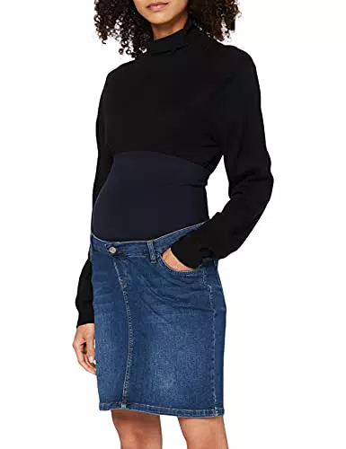 ESPRIT Maternity Damen Skirt Denim OTB mid Rock, Blau