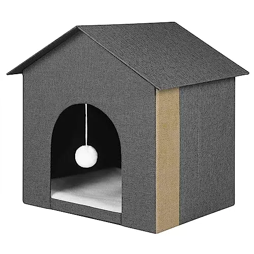 EUGAD Katzenhöhle Katzenhaus Hundehöhle Hundehaus Hundehütte B52xH52xT45cm für Katze kleine/mittelgroße Hunde