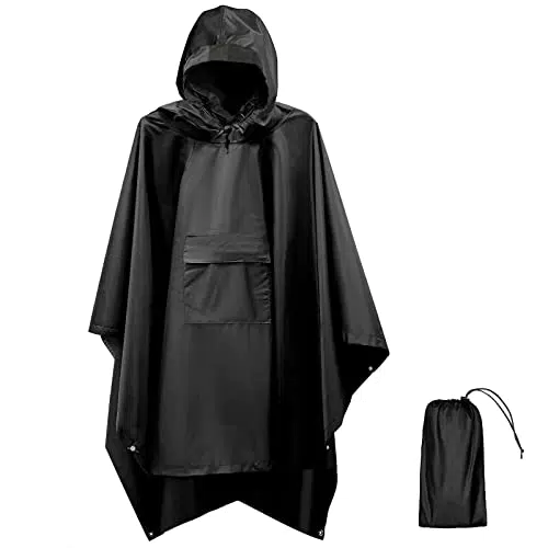 Euyecety Regenponcho Damen und Herren, Wasserdicht Regenjacken Regencape Unisex