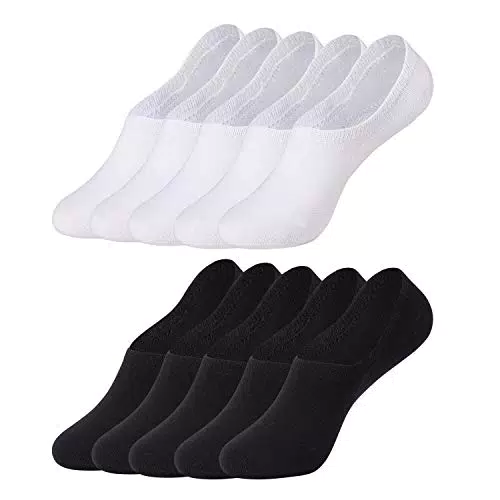 Falechay Sneaker Socken Damen Herren Füßlinge Unsichtbare 10 Paar Schwarz