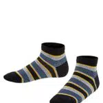 FALKE Sneaker Mixed Stripe Baumwolle Kinder schwarz weiß viele weitere Farben verstärkte Sneakersocken mit Muster atmungsaktiv dünn kurz gestreift 1 Paar