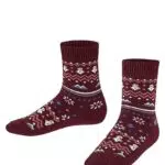 FALKE Unisex Kinder Winter Fair Isle Socken Wolle Kaschmir dick gemustert 1 Paar