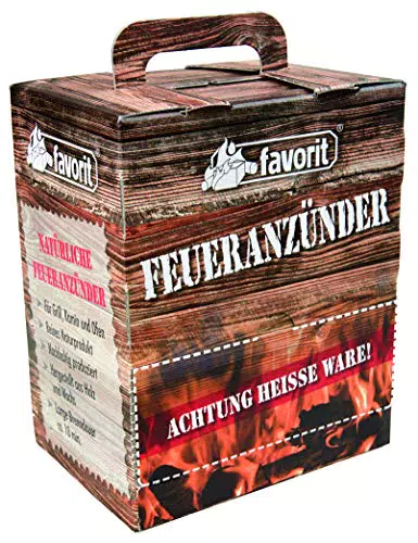 Favorit Feueranzünder, 100 Stück ökölogische Anzünder