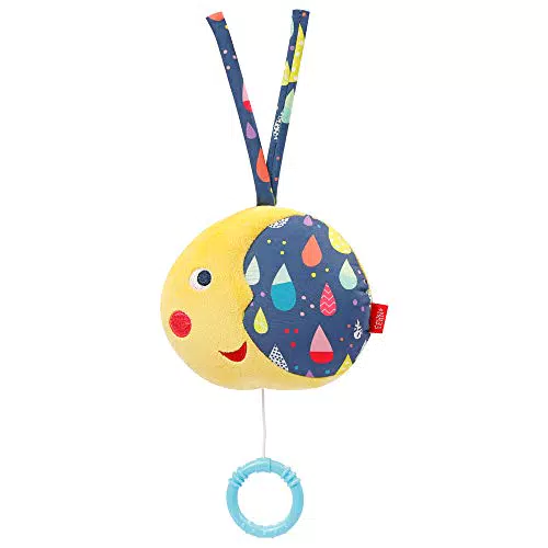 Fehn 055054 Spieluhr Mond COLOR Friends Kuscheltier & Einschlafhilfe: Aufzieh-Spieluhr mit schöner Melodie „Der Mond ist aufgegangen“ beruhigt in jeder Situation für Babys und Kleinkinder