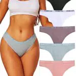 FINETOO 5er Pack String Tanga Damen Baumwoll Tangas Sportbund Thongs Soft Unterhosen Frauen Unterwäsche Mehrpack S-XL