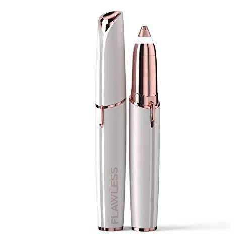 Finishing Touch Flawless Brows Präzisions- Augenbrauentrimmer. Elektrischer Haarentferner mit hypoallergenen 18-karätigen vergoldeten Scherkopf für empfindliche Haut Batterie inkl.
