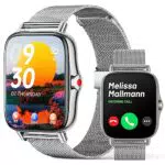 FMK Smartwatch Damen Herren mit Bluetooth Anrufen Android und iOS