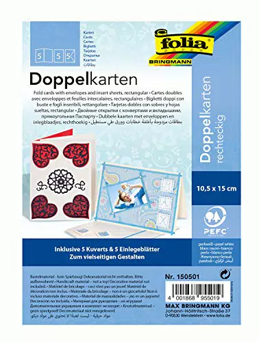 folia 150501 - Doppelkarten ca. 10, 5 x 15 cm, je 5 Karten