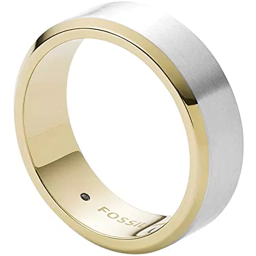 Fossil Ring Für Männer Kleid, Breite: 7.3mm Silber Edelstahl Ring