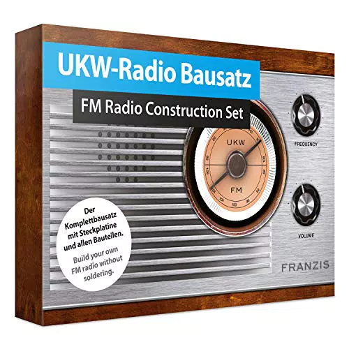 FRANZIS 65287 - UKW-Radio Bausatz, Komplettbausatz mit Steckplatine und allen Bauteilen