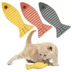 FRIUSATE 3 Stück Katzenspielzeug Fisch mit Katzenminzem