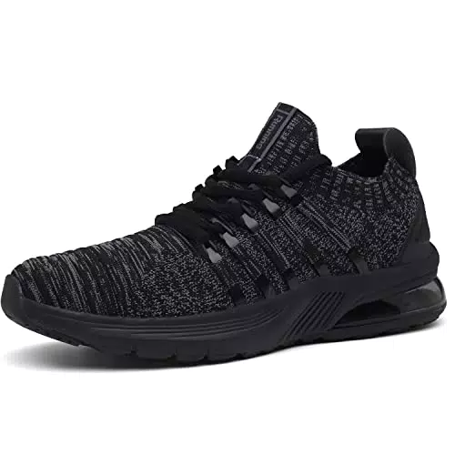 frysen Laufschuhe Herren Damen Atmungsaktiv Leichtgewicht Luftpolster Sportschuhe Straßenlaufschuhe Turnschuhe Sneaker Joggingschuhe Walkingschuhe Sport Fitness Schuhe black39