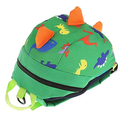 FTVOGUE Kinder Dinosaurier Muster Kinderrucksack niedlichen Bonbon Farbe Leinwand Schultasche Sicherheitsrucksack mit Zugseil