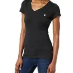 G-STAR RAW Damen Eyben Slim V-Neck Top, Schwarz, M