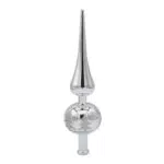 Gadpiparty Weihnachtsbaumspitze Silber Weihnachtsbaumspitze Dekorative Flaggenmast Top Kappe Ornament für Draußen Indoor Winter Urlaub Baumdekoration