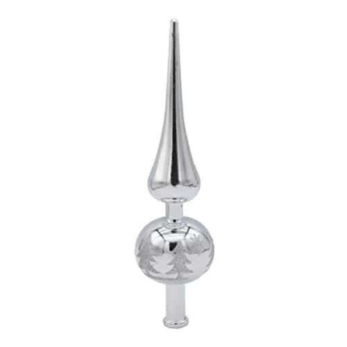 Gadpiparty Weihnachtsbaumspitze Silber Weihnachtsbaumspitze Dekorative Flaggenmast Top Kappe Ornament für Draußen Indoor Winter Urlaub Baumdekoration