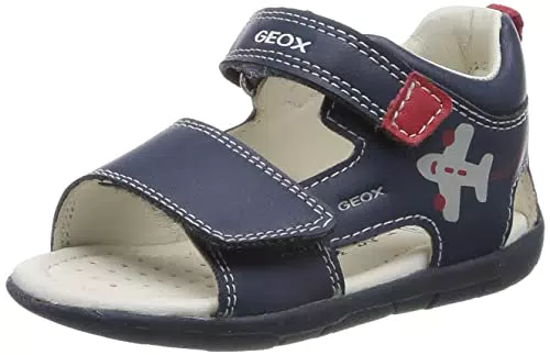 Geox Baby-Jungen B TAPUZ Boy Sandal, LT Navy/RED