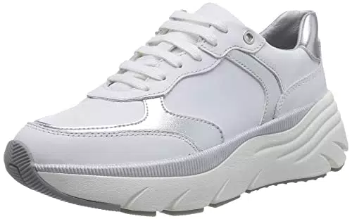 Geox D DIAMANTA Sneaker, White/Silver