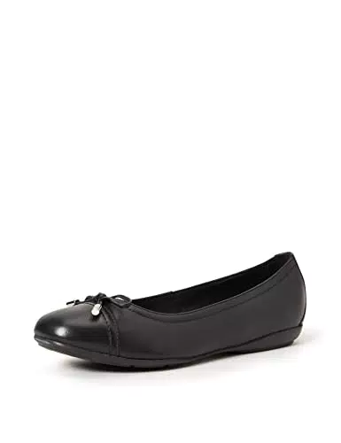 Geox Damen D Annytah D Geschlossene Ballerinas, Schwarz