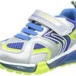 Geox J BAYONYC Boy Sneaker, Silver/ROYAL