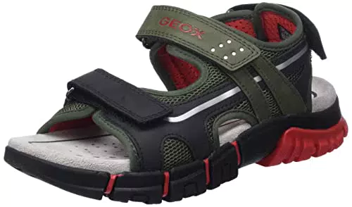 Geox J DYNOMIX Boy Sandal, Military/RED
