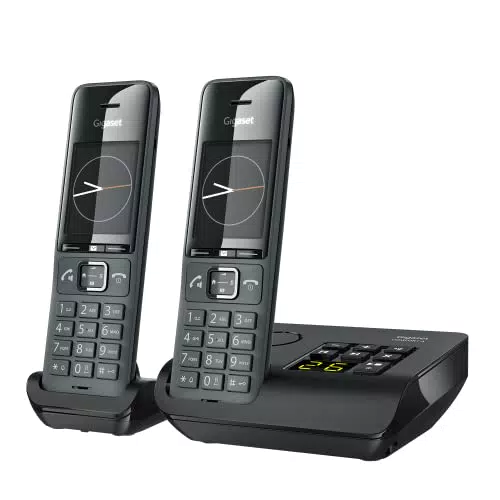 Gigaset COMFORT 520A Duo - 2 Schnurlose DECT-Telefone mit Anrufbeantworter - Elegantes Design - beste Audioqualität mit Freisprechfunktion - Anrufschutz - Adressbuch 200 Kontakten