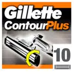 Gillette ContourPlus Rasierklingen, 10 Ersatzklingen für Nassrasierer Herren mit schwenkbarer Doppelklinge