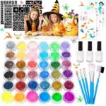 Glitzer Tattoo Set Forever Speed, 36 Farben Temporäre Tattoo Glitzer für Kinder