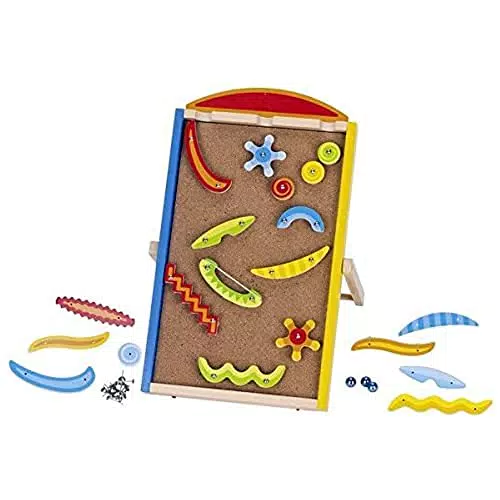 Goki 53830 Murmelbahn "Pinball" aus Holz/Kork/Metall