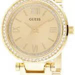 Guess Damen Analog Quarz Uhr mit Edelstahl Armband W1009L2