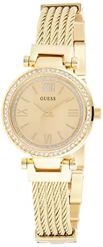 Guess Damen Analog Quarz Uhr mit Edelstahl Armband W1009L2