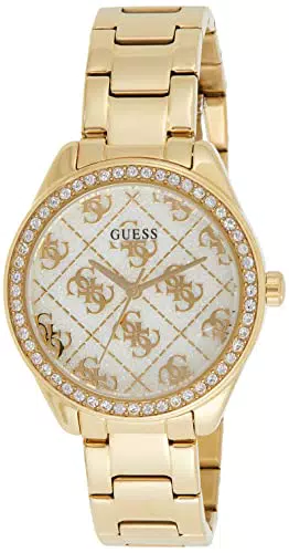 GUESS Mädchen Analog Uhr mit Edelstahl Armband GW0001L2