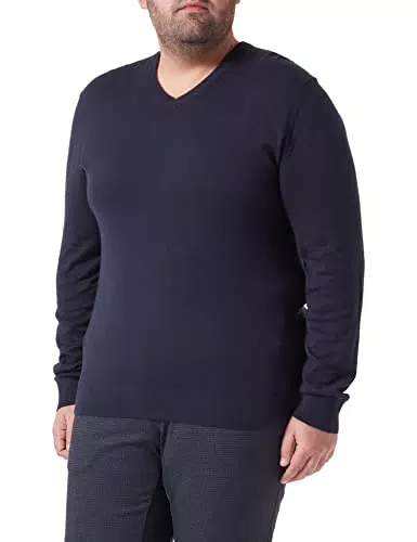 HACKETT LONDON Herren Cotton Cashmere V Pullover, Navy