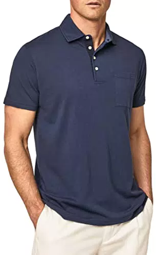 HACKETT LONDON Herren GMD Pocket JSY Ss Polohemd, Navy