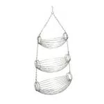 Hängekorb mit 3 Körben Obstkorb Etagere Metall Chrom - H70cm